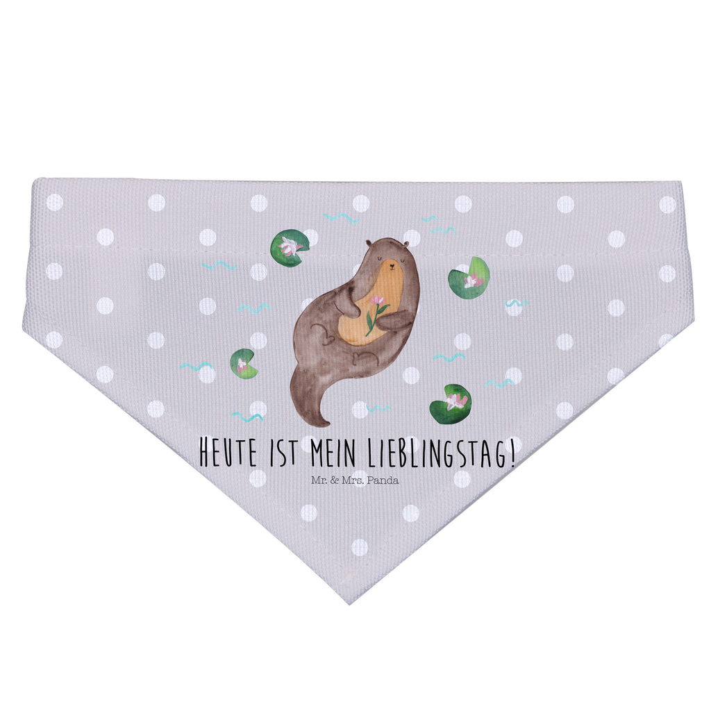 Hundehalstuch L Otter mit Seerose Hundehalstuch, Halstuch, Hunde, Tuch, groß, große Hunde, Otter, Fischotter, Seeotter, Otter Seeotter See Otter