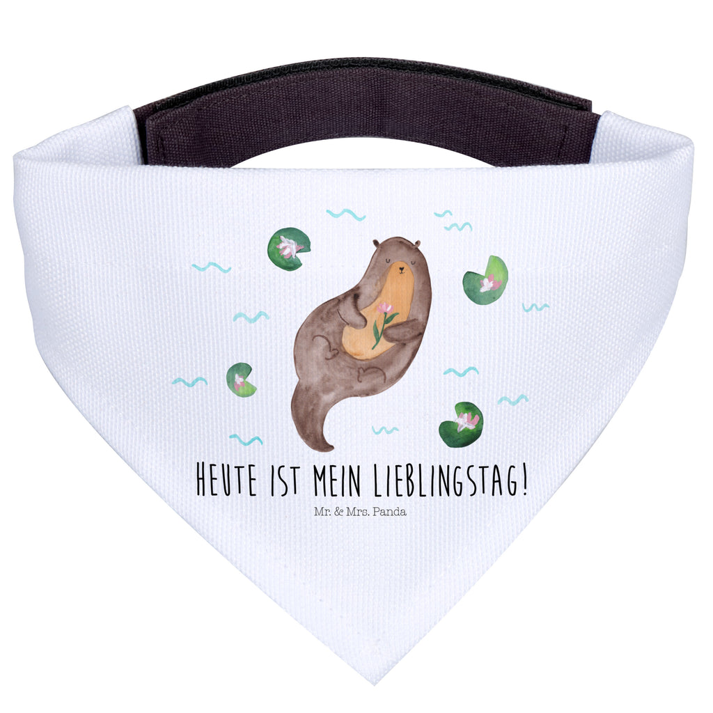 Hundehalstuch L Otter mit Seerose Hundehalstuch, Halstuch, Hunde, Tuch, groß, große Hunde, Otter, Fischotter, Seeotter, Otter Seeotter See Otter