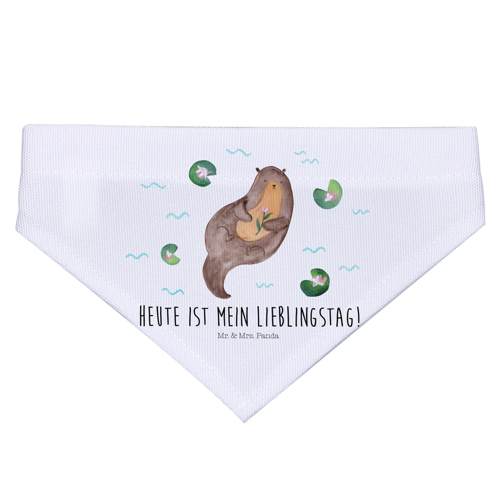 Hundehalstuch L Otter mit Seerose Hundehalstuch, Halstuch, Hunde, Tuch, groß, große Hunde, Otter, Fischotter, Seeotter, Otter Seeotter See Otter