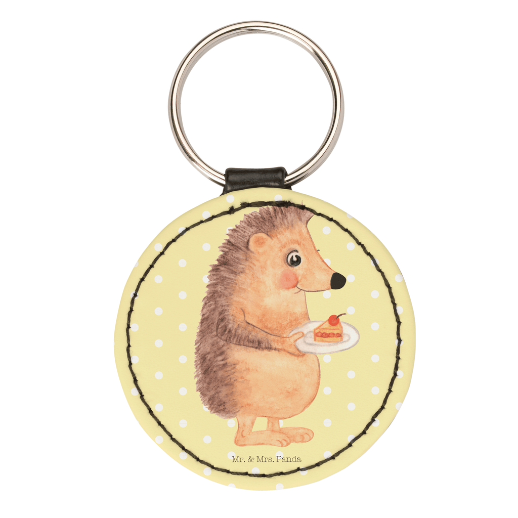 Rund Schlüsselanhänger Igel mit Kuchenstück Schlüsselanhänger, Anhänger, Taschenanhänger, Glücksbringer, Schutzengel, Tiermotive, Gute Laune, lustige Sprüche, Tiere, Igel, Essen Spruch, Kuchen, Backen Geschenk, Kuchen backen, Einladung Party, Geburtstagskuchen, Torte