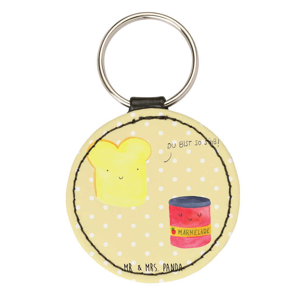 Rund Schlüsselanhänger Toast & Marmelade Schlüsselanhänger, Anhänger, Taschenanhänger, Glücksbringer, Schutzengel, Tiermotive, Gute Laune, lustige Sprüche, Tiere, Toast, Marmelade, Dreamteam, süße Postkarte, süß, Küche Deko, Küche Spruch, Frühstück Einladung, Brot, Toastbrot