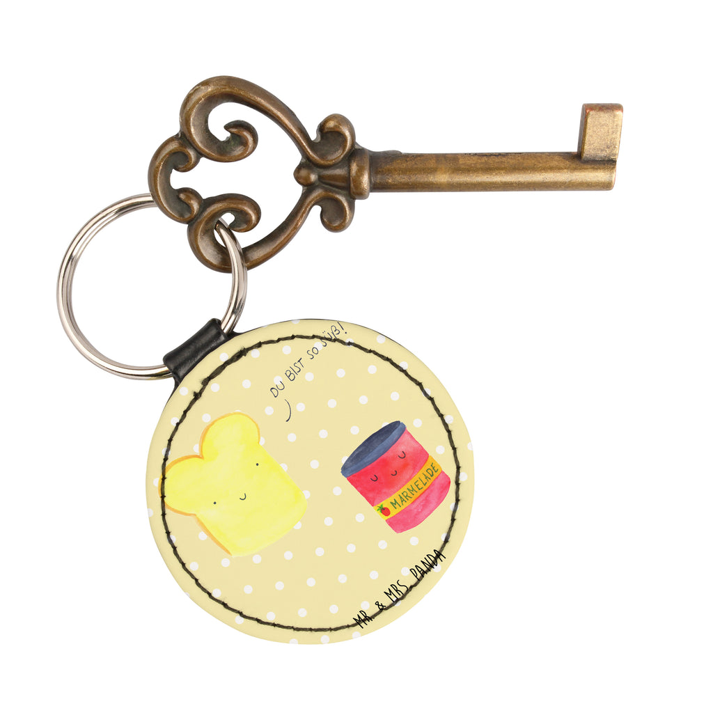 Rund Schlüsselanhänger Toast & Marmelade Schlüsselanhänger, Anhänger, Taschenanhänger, Glücksbringer, Schutzengel, Tiermotive, Gute Laune, lustige Sprüche, Tiere, Toast, Marmelade, Dreamteam, süße Postkarte, süß, Küche Deko, Küche Spruch, Frühstück Einladung, Brot, Toastbrot