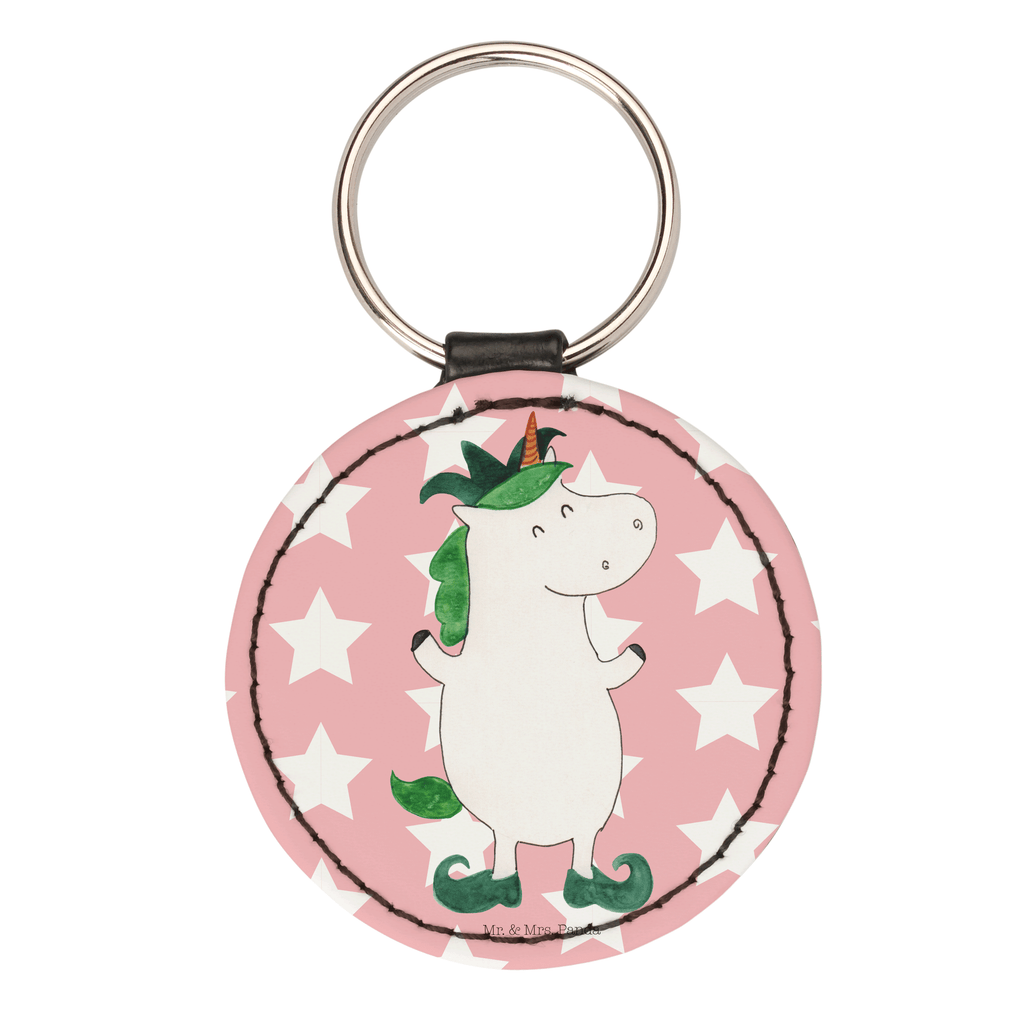 Rund Schlüsselanhänger Einhorn Joker Schlüsselanhänger, Anhänger, Taschenanhänger, Glücksbringer, Schutzengel, Einhorn, Einhörner, Einhorn Deko, Pegasus, Unicorn, Hofnarr, Kasper, Gaukler, Mittelalter
