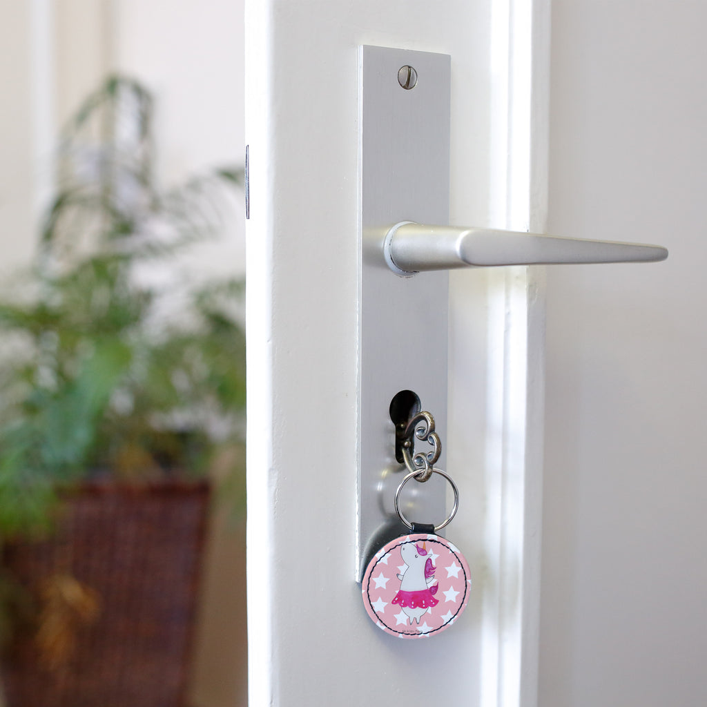 Rund Schlüsselanhänger Einhorn Ballerina Schlüsselanhänger, Anhänger, Taschenanhänger, Glücksbringer, Schutzengel, Einhorn, Einhörner, Einhorn Deko, Pegasus, Unicorn, Tanzen, Ballerina, Party, Wohnung, Spaß, Feiern, Geburtstag, Tänzerin, Lebenslust, Lebensfreude