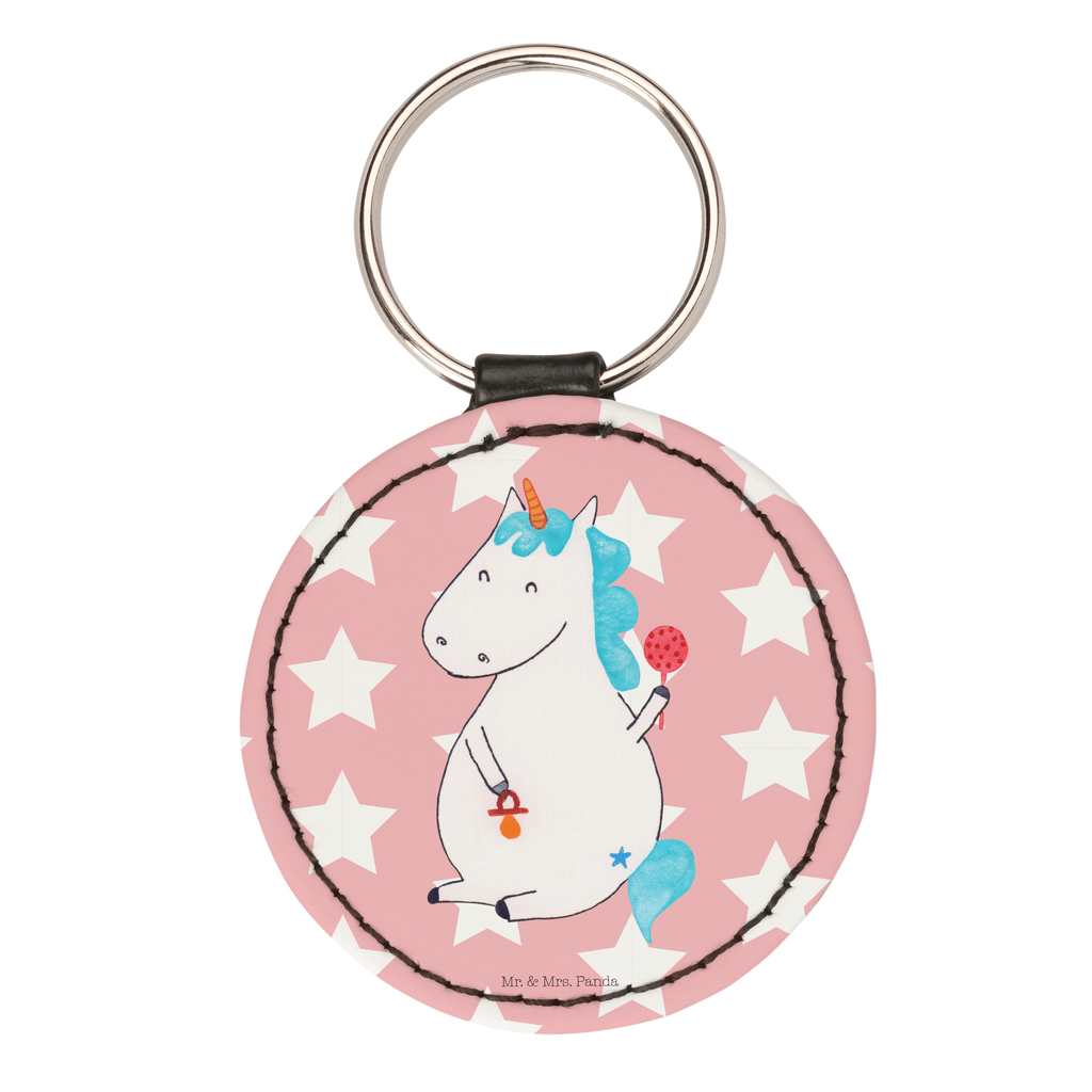 Rund Schlüsselanhänger Einhorn Baby Schlüsselanhänger, Anhänger, Taschenanhänger, Glücksbringer, Schutzengel, Einhorn, Einhörner, Einhorn Deko, Pegasus, Unicorn, Mutter, Geburt, Geburtstag, erstes Kind, Baby, Babyglück, Nachwuchs, Eltern, Party, Kind, Schnuller