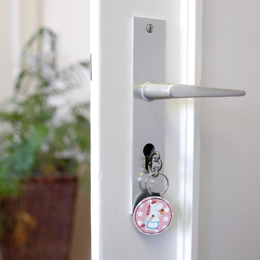 Rund Schlüsselanhänger Einhorn Küchenfee Schlüsselanhänger, Anhänger, Taschenanhänger, Glücksbringer, Schutzengel, Einhorn, Einhörner, Einhorn Deko, Pegasus, Unicorn, backen, Muffin, Motivation, Träumer, träumen, Bäckerin, Hobbykoch, Koch, Torte, Kuchen