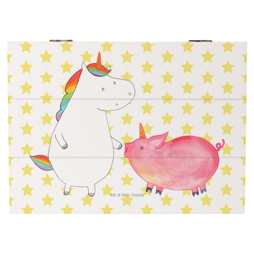 Holzkiste Einhorn + Schweinhorn Holzkiste, Kiste, Schatzkiste, Truhe, Schatulle, XXL, Erinnerungsbox, Erinnerungskiste, Dekokiste, Aufbewahrungsbox, Einhorn, Einhörner, Einhorn Deko, Pegasus, Unicorn, Freundschaft, Schweinhorn, Schwein, Freundin, Schweinchen