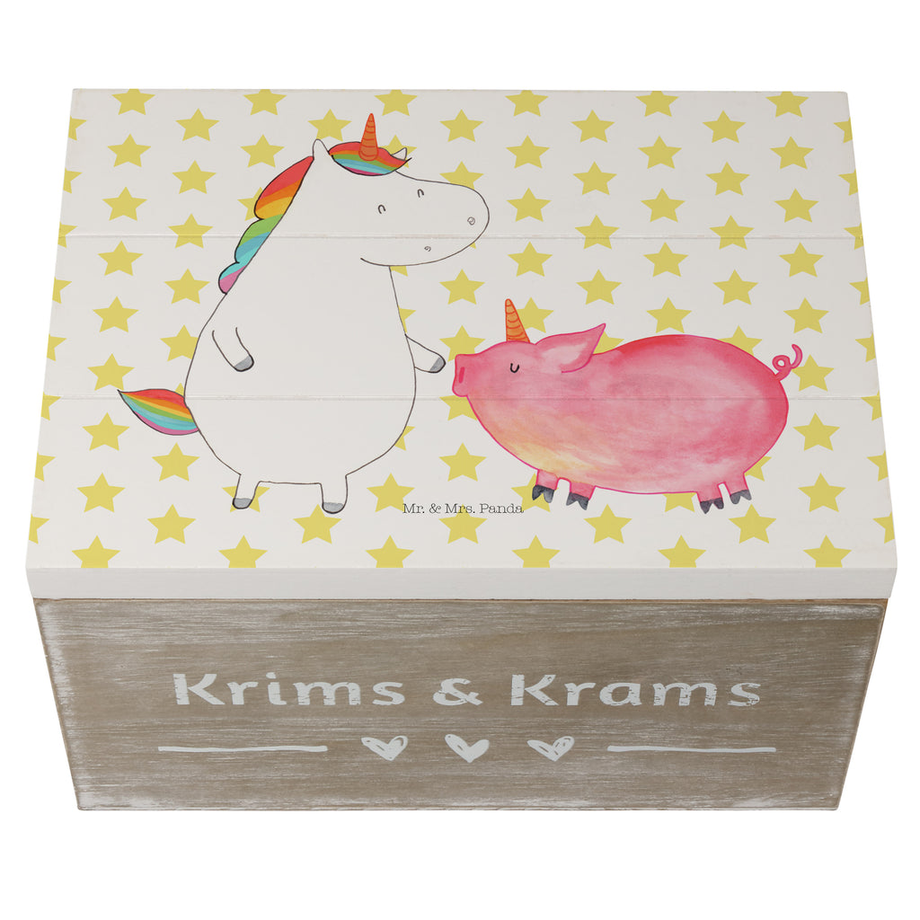 Holzkiste Einhorn + Schweinhorn Holzkiste, Kiste, Schatzkiste, Truhe, Schatulle, XXL, Erinnerungsbox, Erinnerungskiste, Dekokiste, Aufbewahrungsbox, Einhorn, Einhörner, Einhorn Deko, Pegasus, Unicorn, Freundschaft, Schweinhorn, Schwein, Freundin, Schweinchen