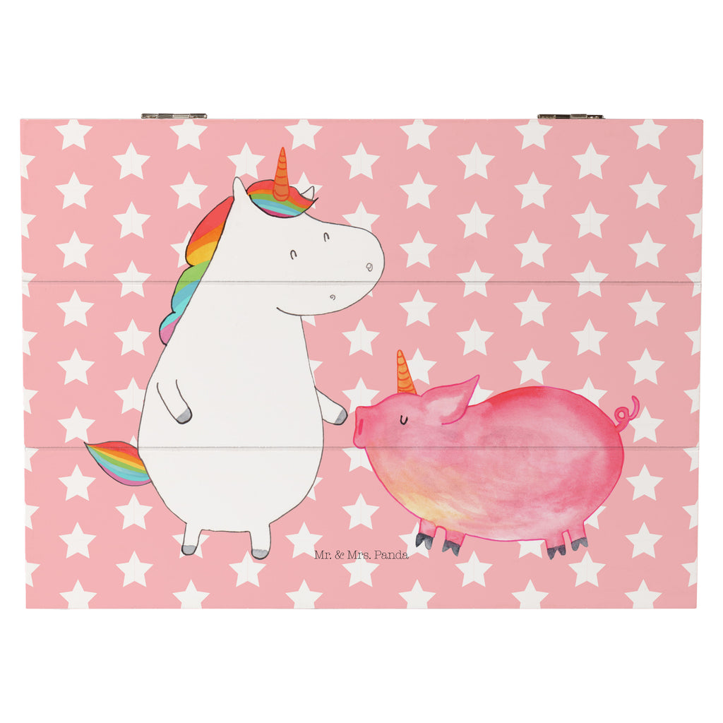 Holzkiste Einhorn + Schweinhorn Holzkiste, Kiste, Schatzkiste, Truhe, Schatulle, XXL, Erinnerungsbox, Erinnerungskiste, Dekokiste, Aufbewahrungsbox, Einhorn, Einhörner, Einhorn Deko, Pegasus, Unicorn, Freundschaft, Schweinhorn, Schwein, Freundin, Schweinchen