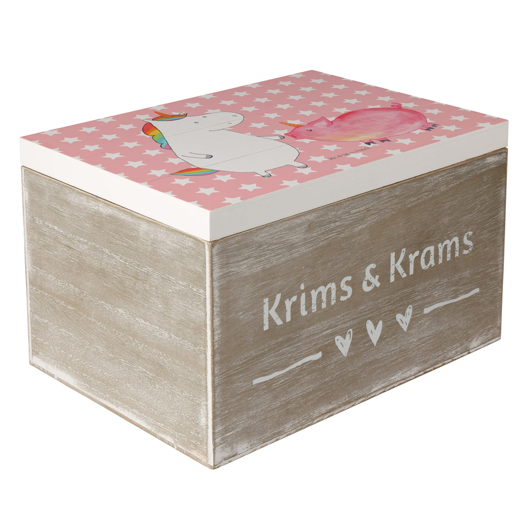 Holzkiste Einhorn + Schweinhorn Holzkiste, Kiste, Schatzkiste, Truhe, Schatulle, XXL, Erinnerungsbox, Erinnerungskiste, Dekokiste, Aufbewahrungsbox, Einhorn, Einhörner, Einhorn Deko, Pegasus, Unicorn, Freundschaft, Schweinhorn, Schwein, Freundin, Schweinchen