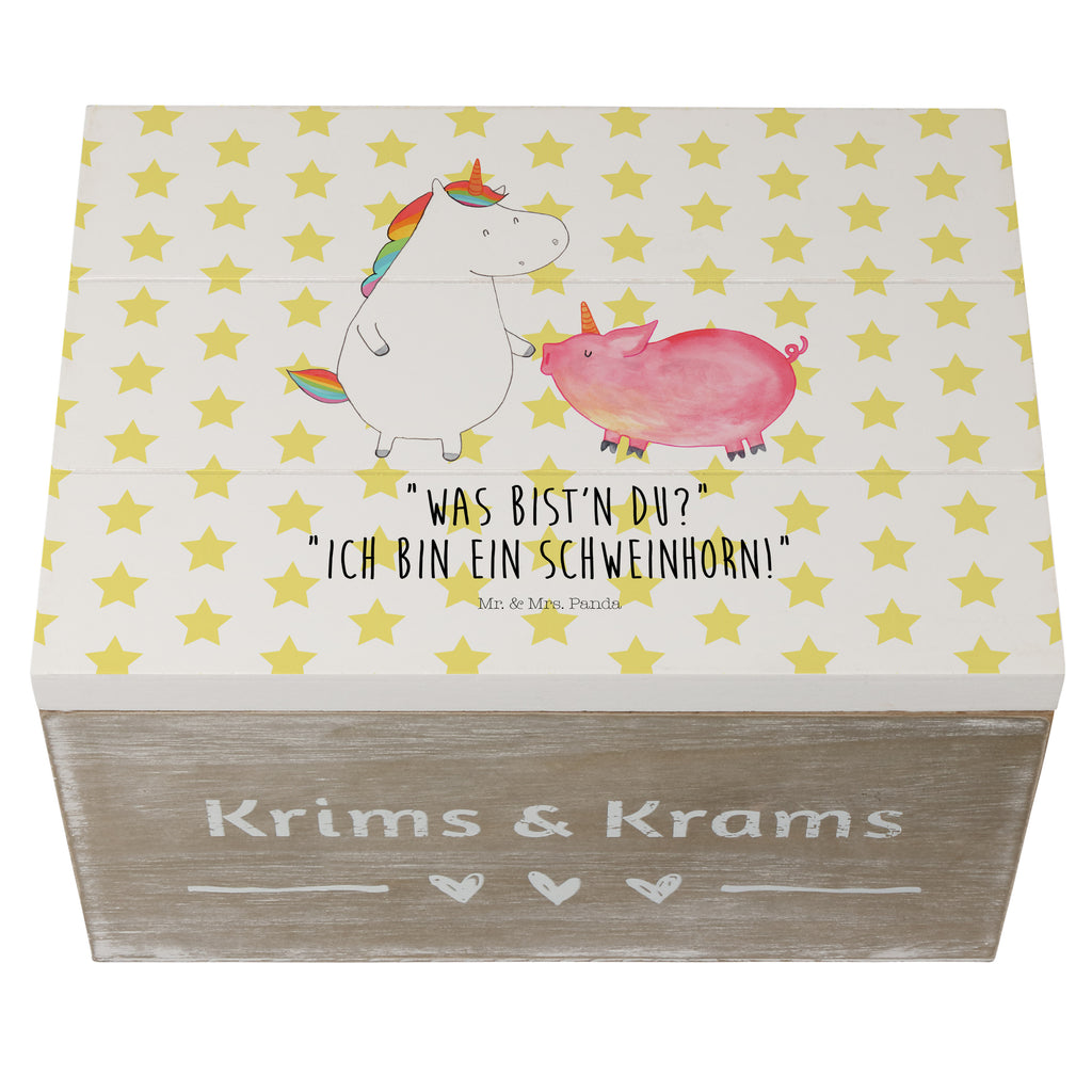 Holzkiste Einhorn + Schweinhorn Holzkiste, Kiste, Schatzkiste, Truhe, Schatulle, XXL, Erinnerungsbox, Erinnerungskiste, Dekokiste, Aufbewahrungsbox, Einhorn, Einhörner, Einhorn Deko, Pegasus, Unicorn, Freundschaft, Schweinhorn, Schwein, Freundin, Schweinchen