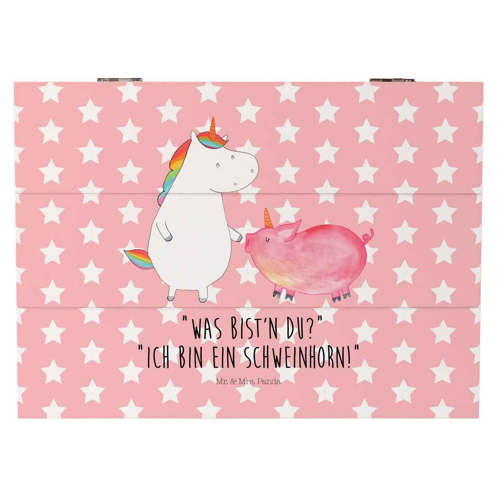 Holzkiste Einhorn + Schweinhorn Holzkiste, Kiste, Schatzkiste, Truhe, Schatulle, XXL, Erinnerungsbox, Erinnerungskiste, Dekokiste, Aufbewahrungsbox, Einhorn, Einhörner, Einhorn Deko, Pegasus, Unicorn, Freundschaft, Schweinhorn, Schwein, Freundin, Schweinchen