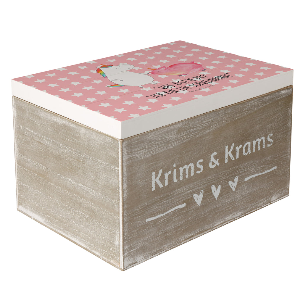 Holzkiste Einhorn + Schweinhorn Holzkiste, Kiste, Schatzkiste, Truhe, Schatulle, XXL, Erinnerungsbox, Erinnerungskiste, Dekokiste, Aufbewahrungsbox, Einhorn, Einhörner, Einhorn Deko, Pegasus, Unicorn, Freundschaft, Schweinhorn, Schwein, Freundin, Schweinchen