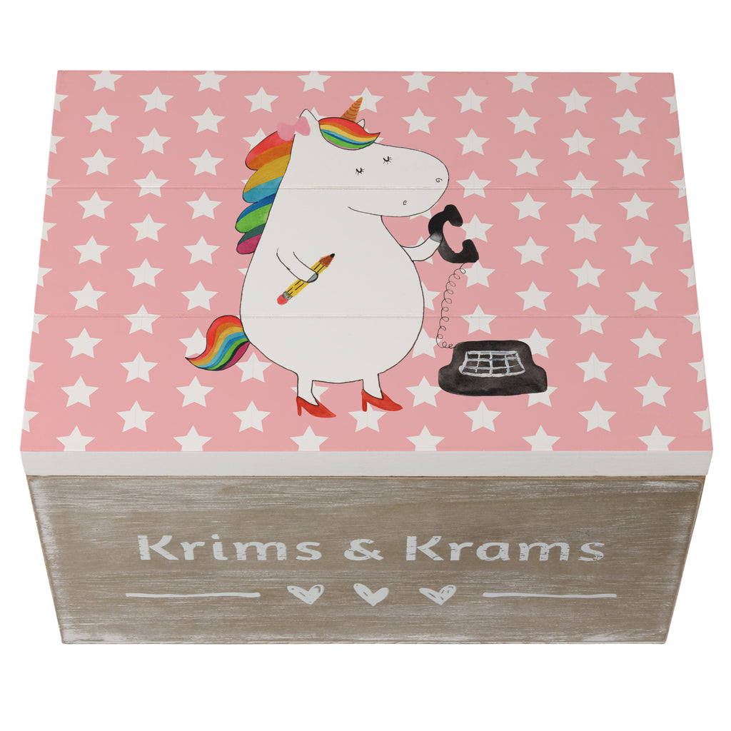 Holzkiste Einhorn Sekretärin Holzkiste, Kiste, Schatzkiste, Truhe, Schatulle, XXL, Erinnerungsbox, Erinnerungskiste, Dekokiste, Aufbewahrungsbox, Einhorn, Einhörner, Einhorn Deko, Pegasus, Unicorn, Sekretärin, Büro, Rechtsanwältin, Rechtsanwaltsgehilfin, Steuerbüro, Steuerkanzlei, Bürokraft, Bürohilfe