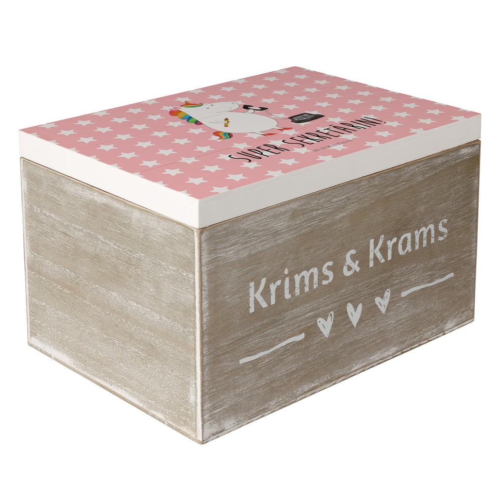 Holzkiste Einhorn Sekretärin Holzkiste, Kiste, Schatzkiste, Truhe, Schatulle, XXL, Erinnerungsbox, Erinnerungskiste, Dekokiste, Aufbewahrungsbox, Einhorn, Einhörner, Einhorn Deko, Pegasus, Unicorn, Sekretärin, Büro, Rechtsanwältin, Rechtsanwaltsgehilfin, Steuerbüro, Steuerkanzlei, Bürokraft, Bürohilfe