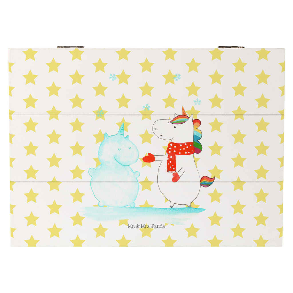 Holzkiste Einhorn Schneemann Holzkiste, Kiste, Schatzkiste, Truhe, Schatulle, XXL, Erinnerungsbox, Erinnerungskiste, Dekokiste, Aufbewahrungsbox, Einhorn, Einhörner, Einhorn Deko, Pegasus, Unicorn, Schneemann, Winter, Schnee, Kuchen, Weihnachten, kalt, Mütze, Handschuhe, X-Mas