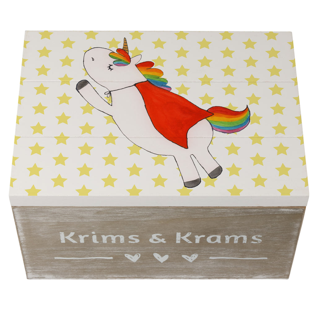 Holzkiste Einhorn Super Holzkiste, Kiste, Schatzkiste, Truhe, Schatulle, XXL, Erinnerungsbox, Erinnerungskiste, Dekokiste, Aufbewahrungsbox, Einhorn, Einhörner, Einhorn Deko, Pegasus, Unicorn, Traummann, Superheld, Held, Freundin, Geschenk, Girl, Mädchen