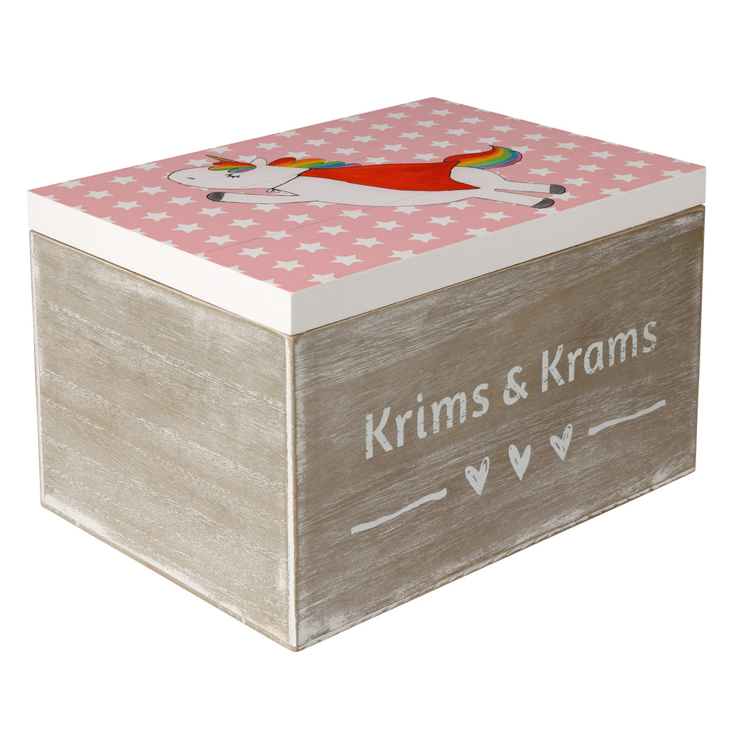 Holzkiste Einhorn Super Holzkiste, Kiste, Schatzkiste, Truhe, Schatulle, XXL, Erinnerungsbox, Erinnerungskiste, Dekokiste, Aufbewahrungsbox, Einhorn, Einhörner, Einhorn Deko, Pegasus, Unicorn, Traummann, Superheld, Held, Freundin, Geschenk, Girl, Mädchen