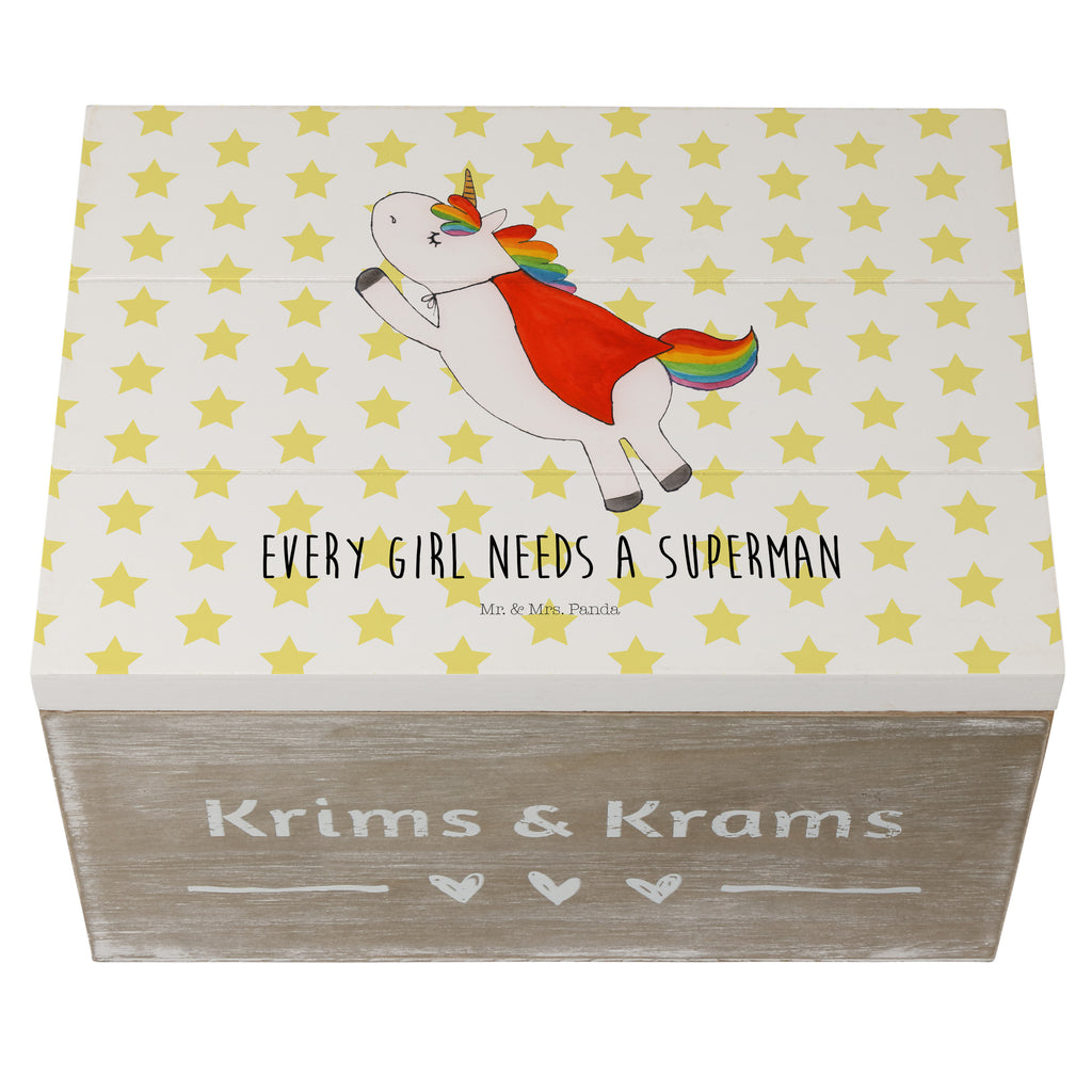 Holzkiste Einhorn Super Holzkiste, Kiste, Schatzkiste, Truhe, Schatulle, XXL, Erinnerungsbox, Erinnerungskiste, Dekokiste, Aufbewahrungsbox, Einhorn, Einhörner, Einhorn Deko, Pegasus, Unicorn, Traummann, Superheld, Held, Freundin, Geschenk, Girl, Mädchen