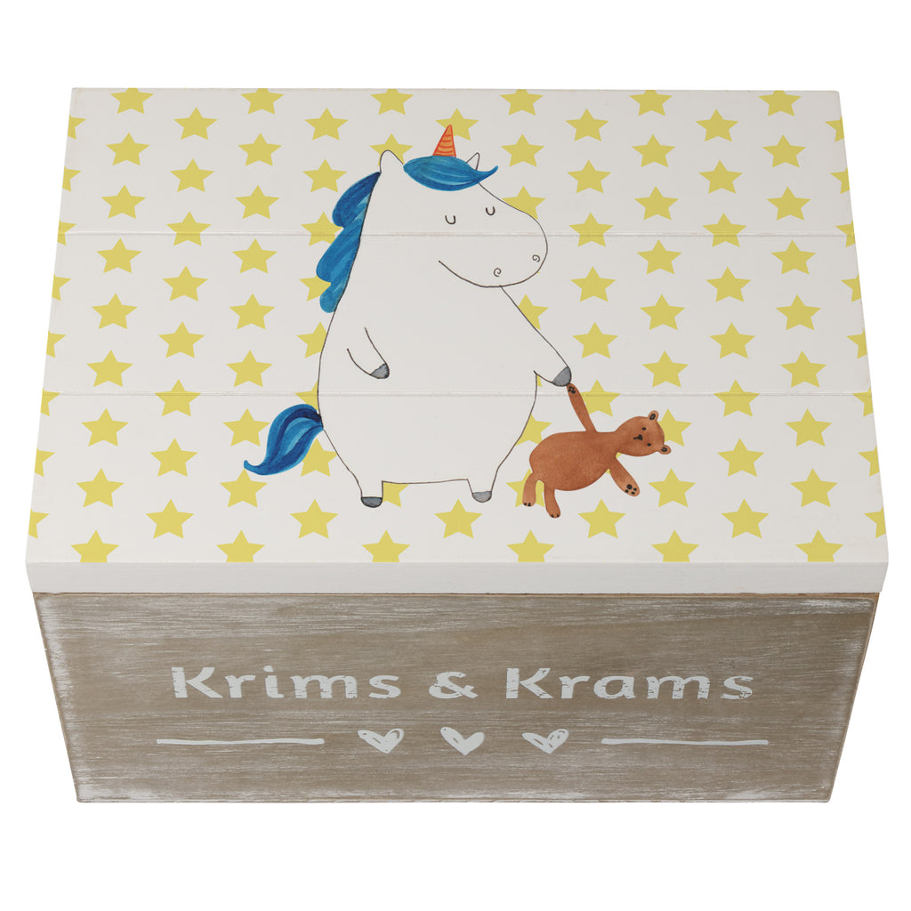 Holzkiste Einhorn Teddy Holzkiste, Kiste, Schatzkiste, Truhe, Schatulle, XXL, Erinnerungsbox, Erinnerungskiste, Dekokiste, Aufbewahrungsbox, Einhorn, Einhörner, Einhorn Deko, Pegasus, Unicorn, schlafen, gute Nacht, Single, Bett, Träumen, Freundin, Singleleben