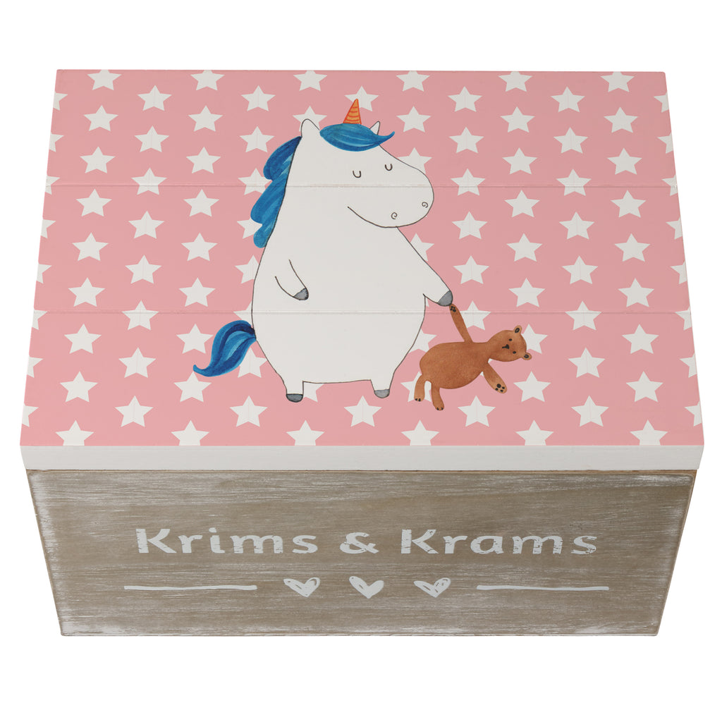 Holzkiste Einhorn Teddy Holzkiste, Kiste, Schatzkiste, Truhe, Schatulle, XXL, Erinnerungsbox, Erinnerungskiste, Dekokiste, Aufbewahrungsbox, Einhorn, Einhörner, Einhorn Deko, Pegasus, Unicorn, schlafen, gute Nacht, Single, Bett, Träumen, Freundin, Singleleben