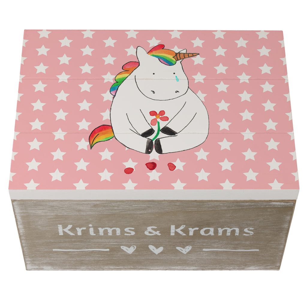 Holzkiste Einhorn Traurig Holzkiste, Kiste, Schatzkiste, Truhe, Schatulle, XXL, Erinnerungsbox, Erinnerungskiste, Dekokiste, Aufbewahrungsbox, Einhorn, Einhörner, Einhorn Deko, Pegasus, Unicorn, Glitzer, Trösten. Freundschaft, Freunde, Liebe, Trauer, Grußkarte, Blume