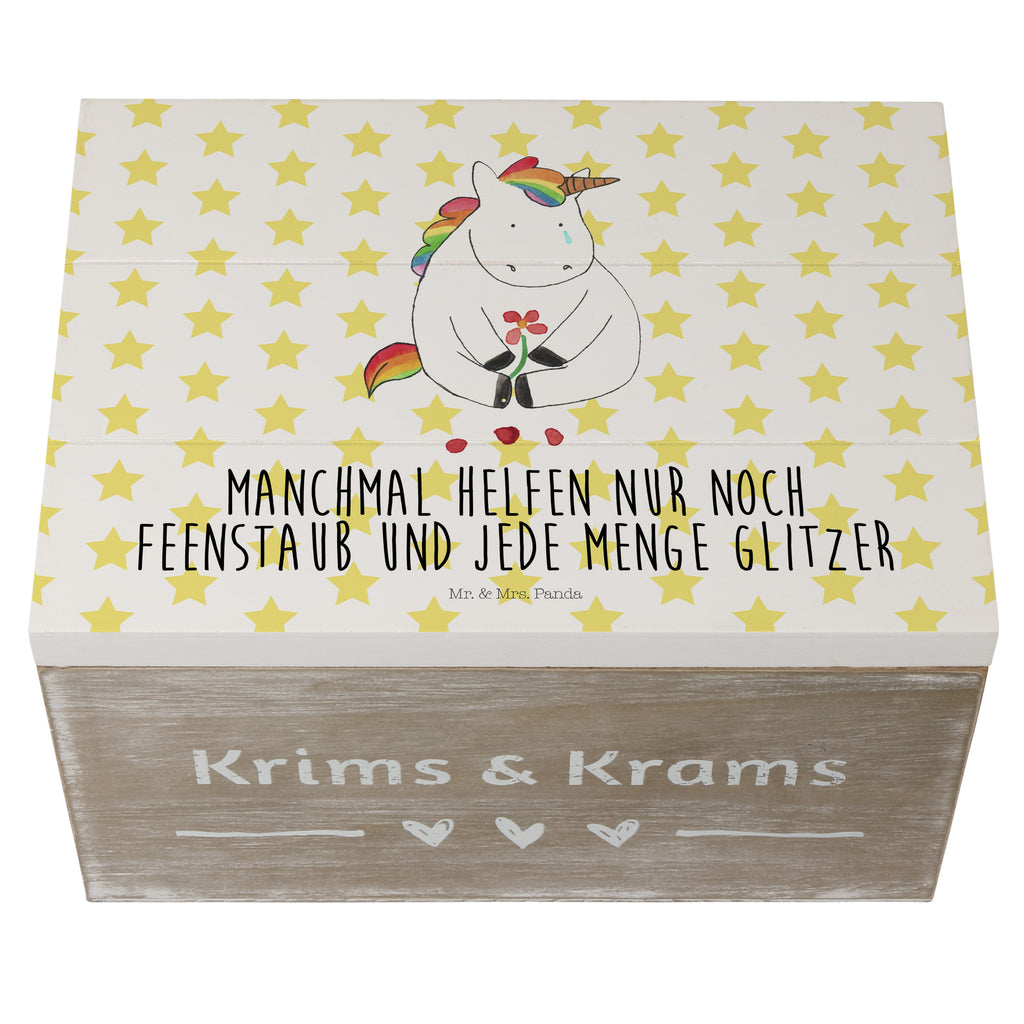 Holzkiste Einhorn Traurig Holzkiste, Kiste, Schatzkiste, Truhe, Schatulle, XXL, Erinnerungsbox, Erinnerungskiste, Dekokiste, Aufbewahrungsbox, Einhorn, Einhörner, Einhorn Deko, Pegasus, Unicorn, Glitzer, Trösten. Freundschaft, Freunde, Liebe, Trauer, Grußkarte, Blume