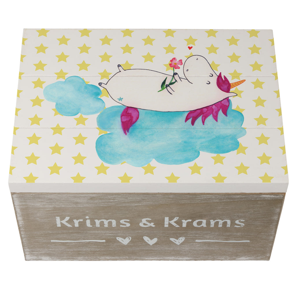 Holzkiste Einhorn verliebt auf Wolke Holzkiste, Kiste, Schatzkiste, Truhe, Schatulle, XXL, Erinnerungsbox, Erinnerungskiste, Dekokiste, Aufbewahrungsbox, Einhorn, Einhörner, Einhorn Deko, Pegasus, Unicorn, verliebt, Liebe, Liebesbeweis, Freundin, Wolke