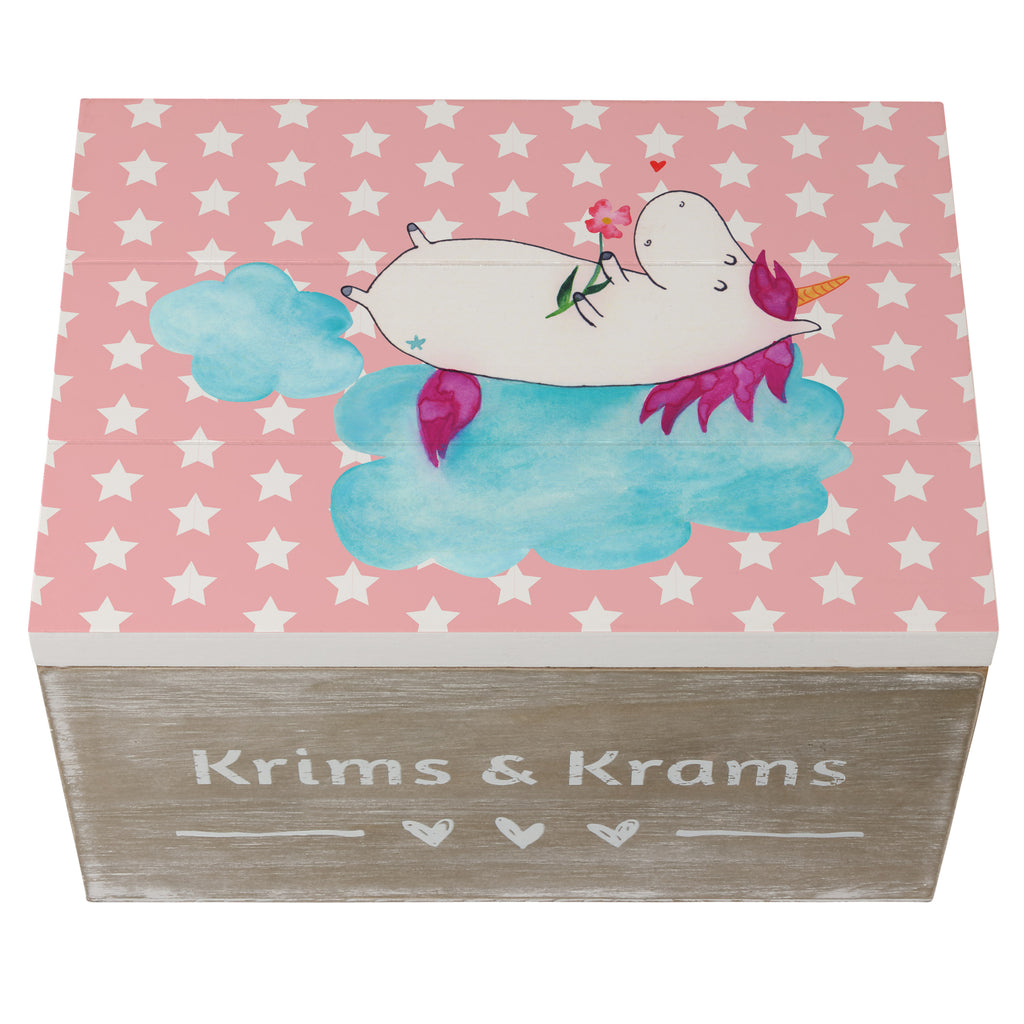 Holzkiste Einhorn verliebt auf Wolke Holzkiste, Kiste, Schatzkiste, Truhe, Schatulle, XXL, Erinnerungsbox, Erinnerungskiste, Dekokiste, Aufbewahrungsbox, Einhorn, Einhörner, Einhorn Deko, Pegasus, Unicorn, verliebt, Liebe, Liebesbeweis, Freundin, Wolke