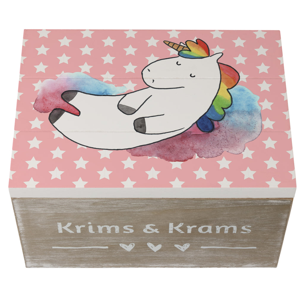 Holzkiste Einhorn Wolke 7 Holzkiste, Kiste, Schatzkiste, Truhe, Schatulle, XXL, Erinnerungsbox, Erinnerungskiste, Dekokiste, Aufbewahrungsbox, Einhorn, Einhörner, Einhorn Deko, Pegasus, Unicorn, verliebt, Menschen, witzig, lustig, Geschenk, Glaube, Realität, Lächeln