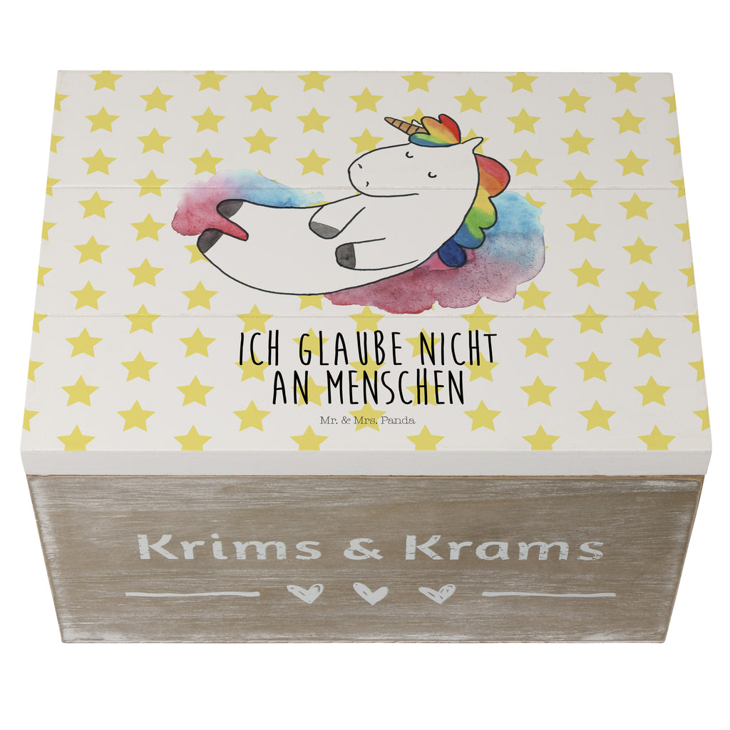 Holzkiste Einhorn Wolke 7 Holzkiste, Kiste, Schatzkiste, Truhe, Schatulle, XXL, Erinnerungsbox, Erinnerungskiste, Dekokiste, Aufbewahrungsbox, Einhorn, Einhörner, Einhorn Deko, Pegasus, Unicorn, verliebt, Menschen, witzig, lustig, Geschenk, Glaube, Realität, Lächeln
