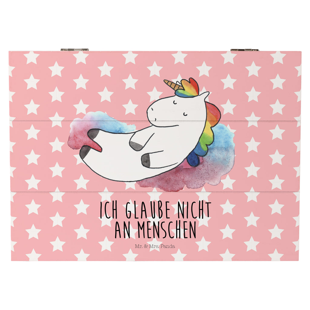 Holzkiste Einhorn Wolke 7 Holzkiste, Kiste, Schatzkiste, Truhe, Schatulle, XXL, Erinnerungsbox, Erinnerungskiste, Dekokiste, Aufbewahrungsbox, Einhorn, Einhörner, Einhorn Deko, Pegasus, Unicorn, verliebt, Menschen, witzig, lustig, Geschenk, Glaube, Realität, Lächeln