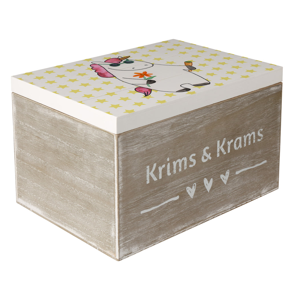 Holzkiste Einhorn Woodstock Holzkiste, Kiste, Schatzkiste, Truhe, Schatulle, XXL, Erinnerungsbox, Erinnerungskiste, Dekokiste, Aufbewahrungsbox, Einhorn, Einhörner, Einhorn Deko, Pegasus, Unicorn, Kiffen, Joint, Zigarette, Alkohol, Party, Spaß. lustig, witzig, Woodstock