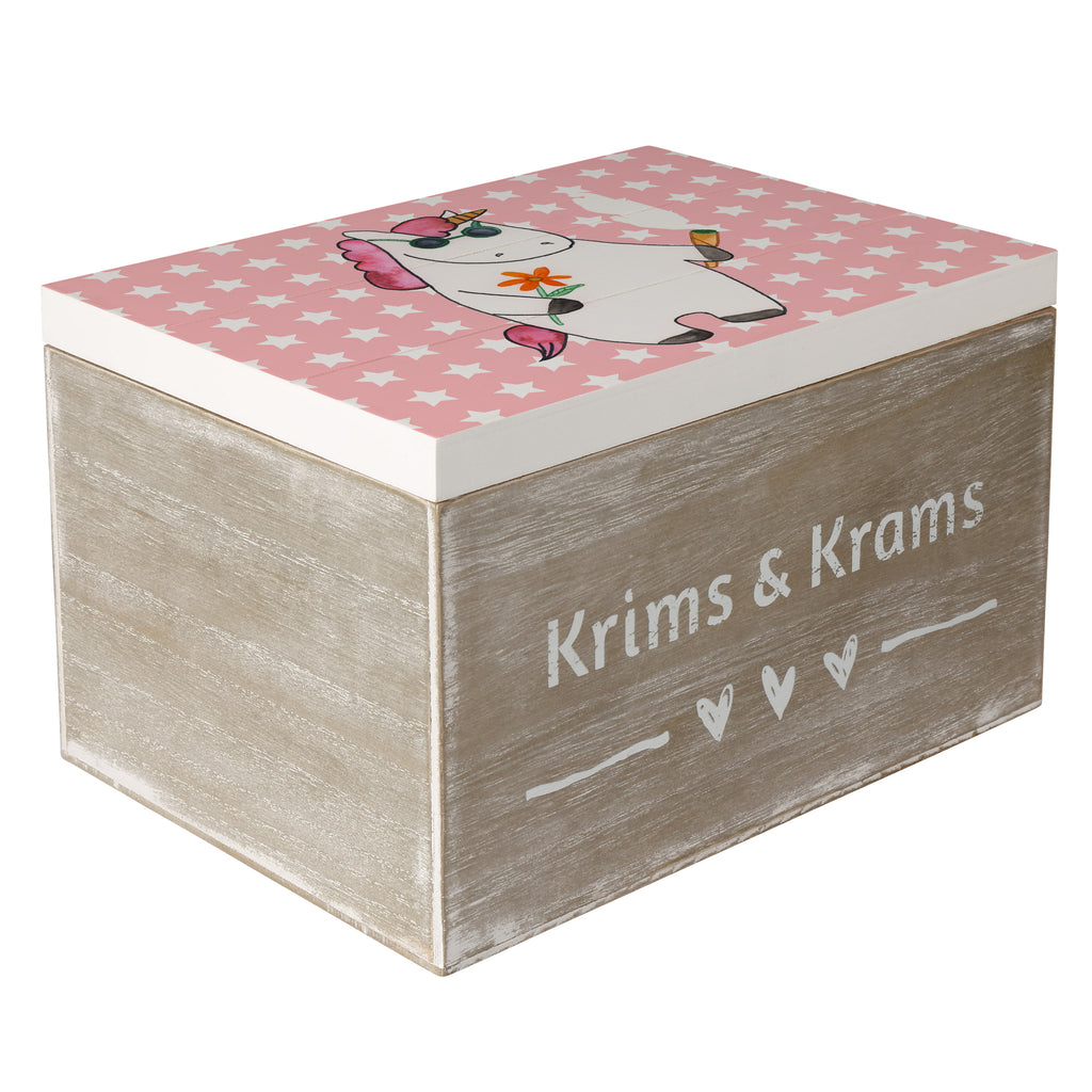 Holzkiste Einhorn Woodstock Holzkiste, Kiste, Schatzkiste, Truhe, Schatulle, XXL, Erinnerungsbox, Erinnerungskiste, Dekokiste, Aufbewahrungsbox, Einhorn, Einhörner, Einhorn Deko, Pegasus, Unicorn, Kiffen, Joint, Zigarette, Alkohol, Party, Spaß. lustig, witzig, Woodstock
