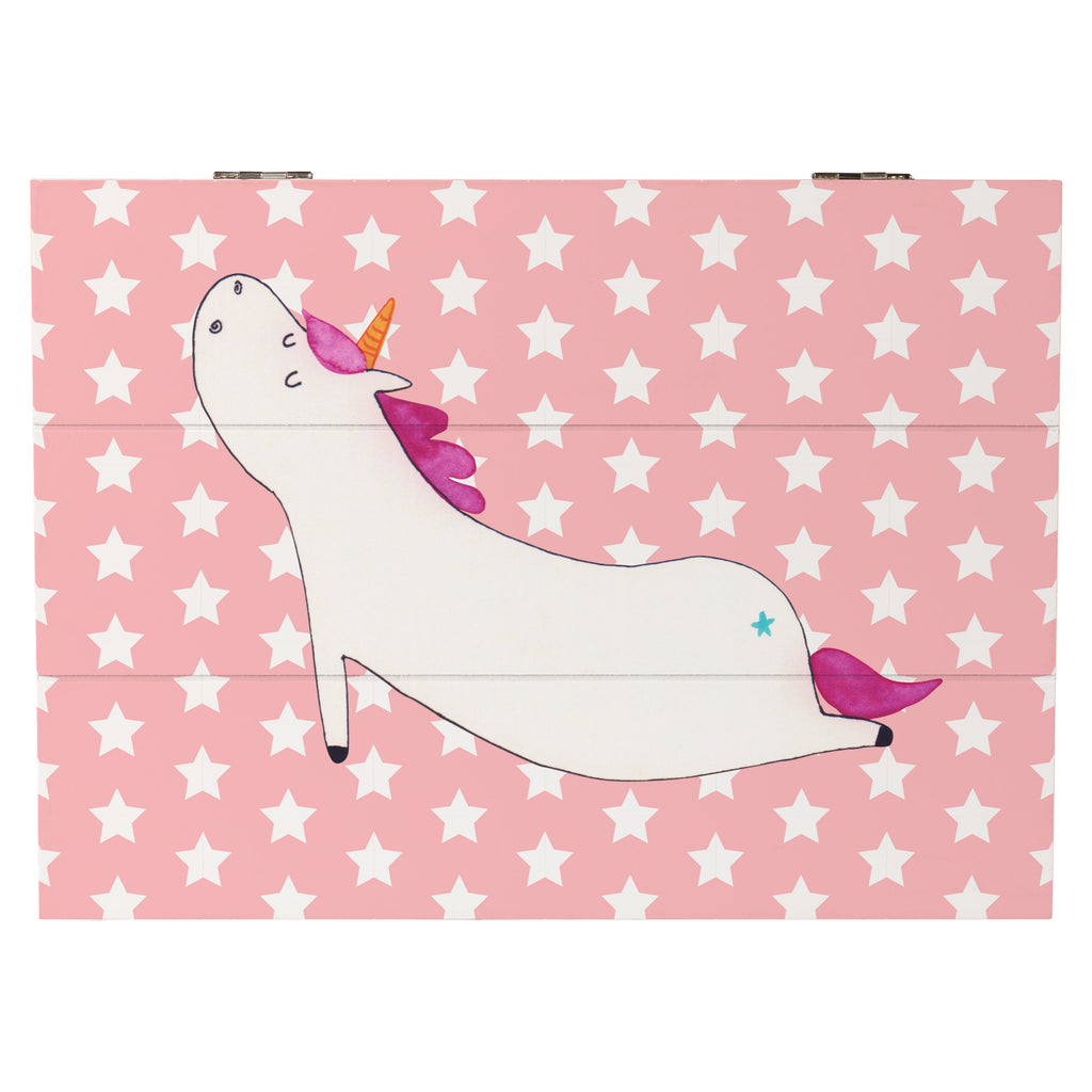 Holzkiste Einhorn Yoga Holzkiste, Kiste, Schatzkiste, Truhe, Schatulle, XXL, Erinnerungsbox, Erinnerungskiste, Dekokiste, Aufbewahrungsbox, Einhorn, Einhörner, Einhorn Deko, Pegasus, Unicorn, Yoga, Namaste, Achtsamkeit, Entspannung, Joga, Yogamatte, Sport, lustig, witzig, süß