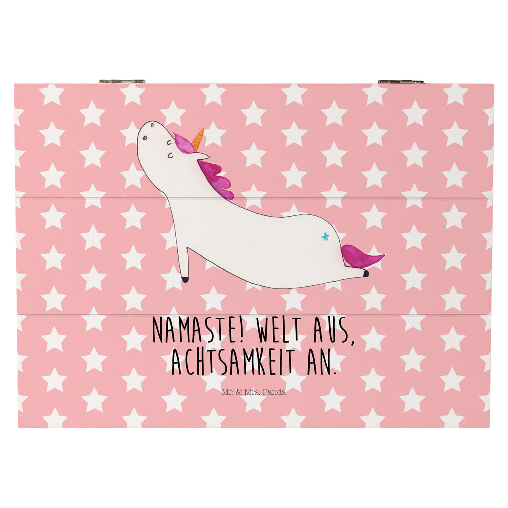 Holzkiste Einhorn Yoga Holzkiste, Kiste, Schatzkiste, Truhe, Schatulle, XXL, Erinnerungsbox, Erinnerungskiste, Dekokiste, Aufbewahrungsbox, Einhorn, Einhörner, Einhorn Deko, Pegasus, Unicorn, Yoga, Namaste, Achtsamkeit, Entspannung, Joga, Yogamatte, Sport, lustig, witzig, süß