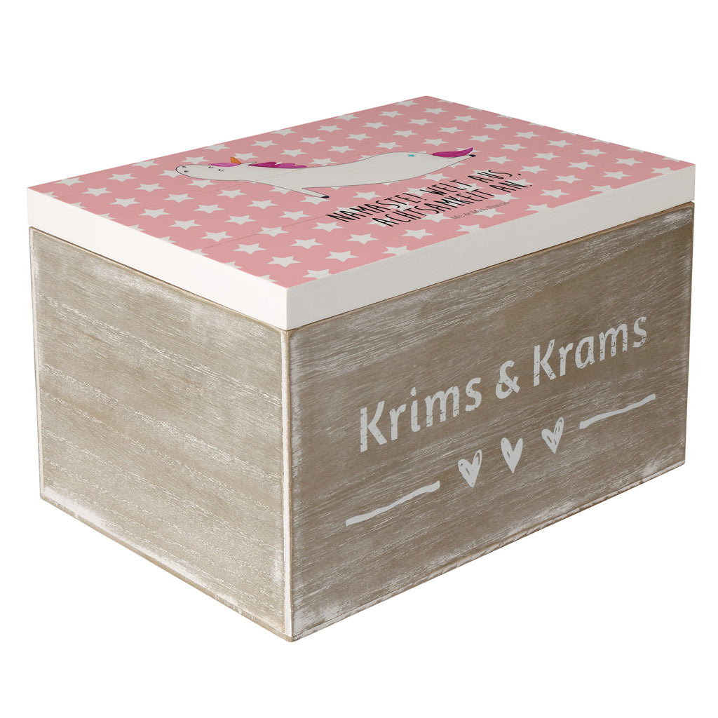 Holzkiste Einhorn Yoga Holzkiste, Kiste, Schatzkiste, Truhe, Schatulle, XXL, Erinnerungsbox, Erinnerungskiste, Dekokiste, Aufbewahrungsbox, Einhorn, Einhörner, Einhorn Deko, Pegasus, Unicorn, Yoga, Namaste, Achtsamkeit, Entspannung, Joga, Yogamatte, Sport, lustig, witzig, süß