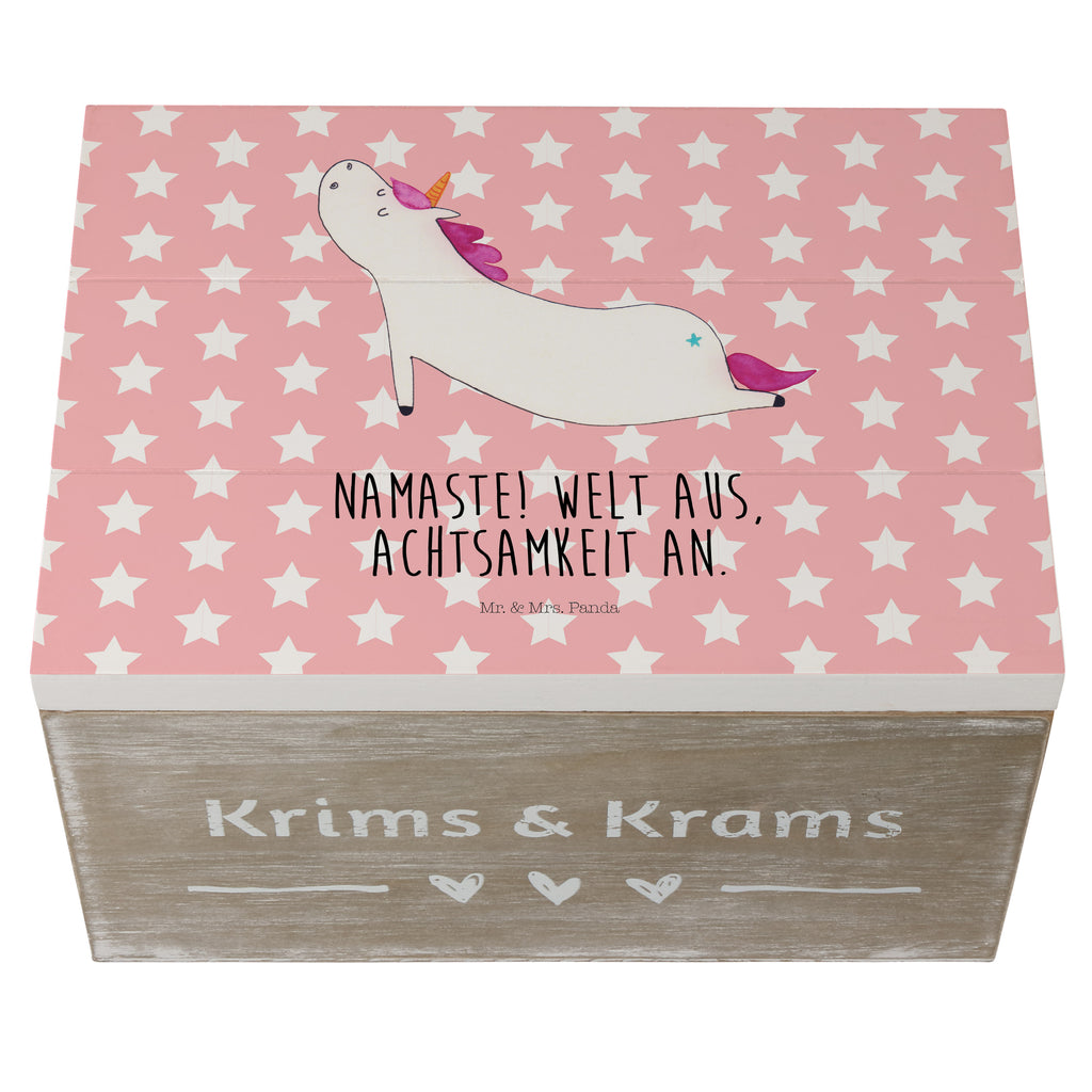 Holzkiste Einhorn Yoga Holzkiste, Kiste, Schatzkiste, Truhe, Schatulle, XXL, Erinnerungsbox, Erinnerungskiste, Dekokiste, Aufbewahrungsbox, Einhorn, Einhörner, Einhorn Deko, Pegasus, Unicorn, Yoga, Namaste, Achtsamkeit, Entspannung, Joga, Yogamatte, Sport, lustig, witzig, süß