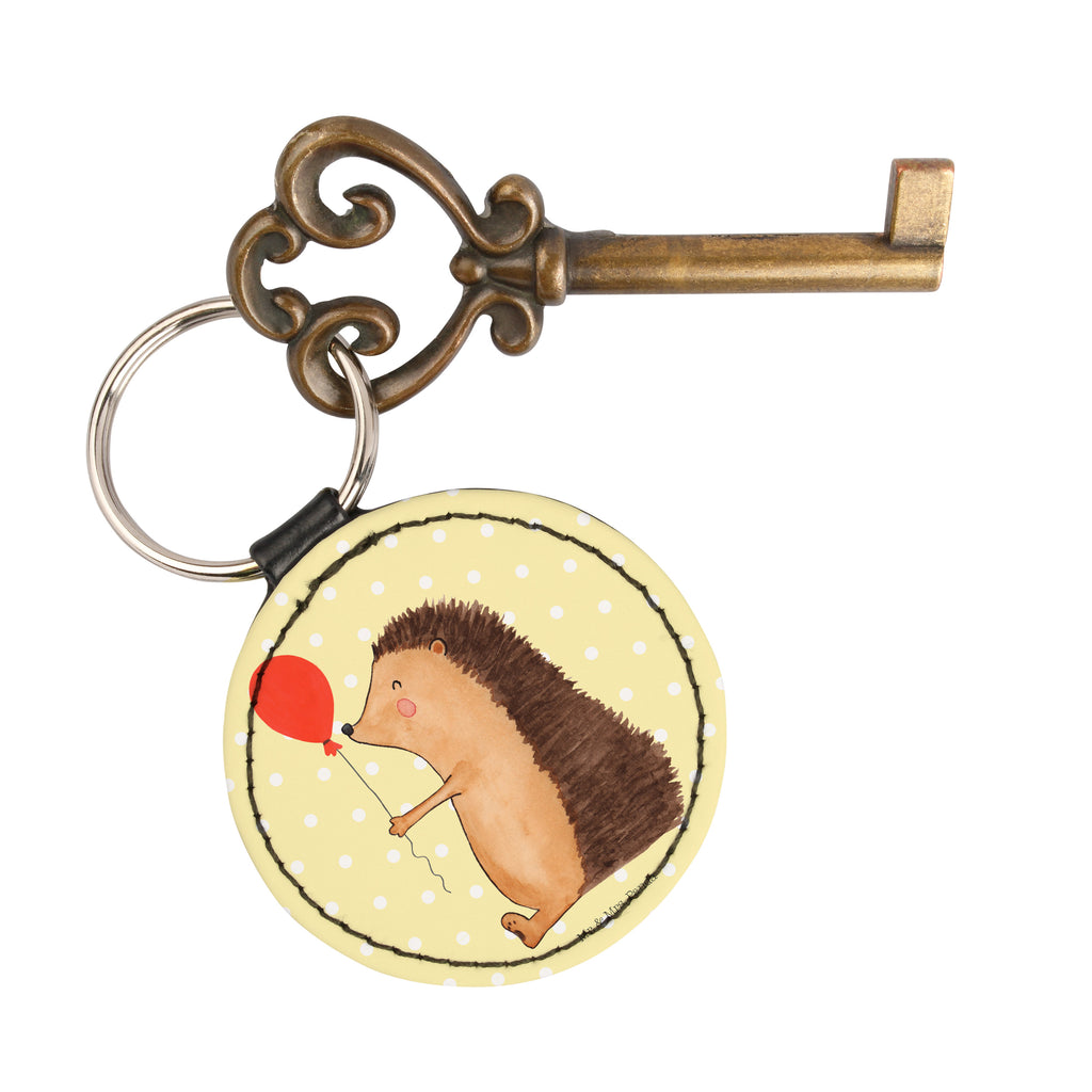 Rund Schlüsselanhänger Igel mit Luftballon Schlüsselanhänger, Anhänger, Taschenanhänger, Glücksbringer, Schutzengel, Tiermotive, Gute Laune, lustige Sprüche, Tiere, Igel, Geburtstag, Herzlichen Glückwunsch, Glückwunsch, Geburtstagskind, Ballon, Happy Birthday