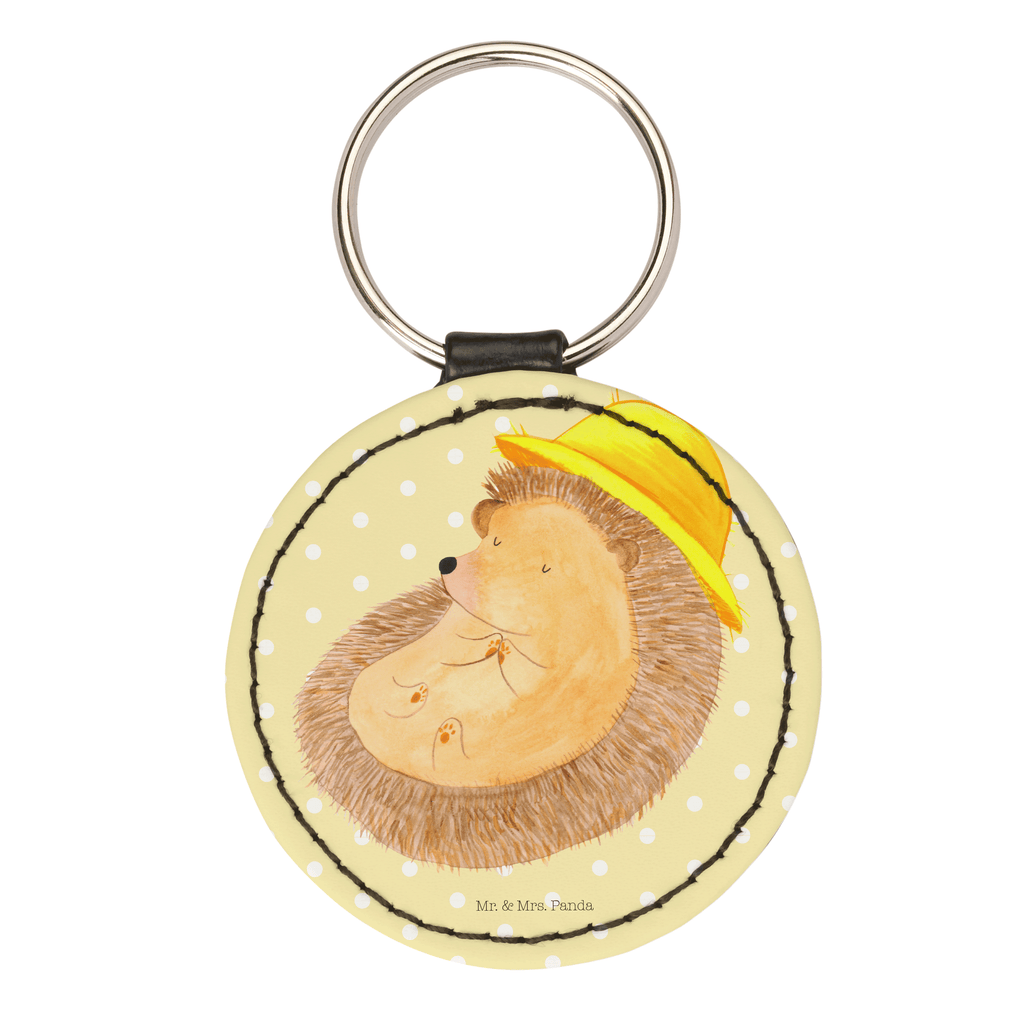 Rund Schlüsselanhänger Igel betet Schlüsselanhänger, Anhänger, Taschenanhänger, Glücksbringer, Schutzengel, Tiermotive, Gute Laune, lustige Sprüche, Tiere, Igel, Igel mit Hut, Sonnenhut, Gott, Amen, beten, Leben, Dankbarkeit, Dankbar sein, dankbar, genießen