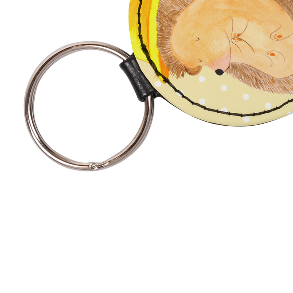 Rund Schlüsselanhänger Igel betet Schlüsselanhänger, Anhänger, Taschenanhänger, Glücksbringer, Schutzengel, Tiermotive, Gute Laune, lustige Sprüche, Tiere, Igel, Igel mit Hut, Sonnenhut, Gott, Amen, beten, Leben, Dankbarkeit, Dankbar sein, dankbar, genießen