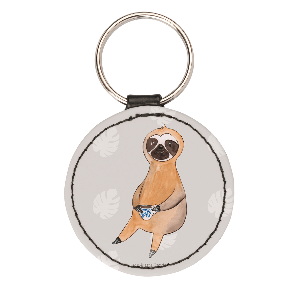 Rund Schlüsselanhänger Faultier Kaffee Schlüsselanhänger, Anhänger, Taschenanhänger, Glücksbringer, Schutzengel, Faultier, Faultier Geschenk, Faultier Deko, Faultiere, faul, Lieblingstier, Kaffee, erster Kaffee, Morgenmuffel, Frühaufsteher, Kaffeetasse, Genießer, Coffee, Kaffeegetränk