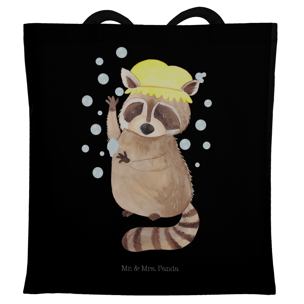 Tragetasche Waschbär Beuteltasche, Beutel, Einkaufstasche, Jutebeutel, Stoffbeutel, Tiermotive, Gute Laune, lustige Sprüche, Tiere, Waschbär, Tagträumen, Plan, Fröhlich, waschen, Seifenblasen