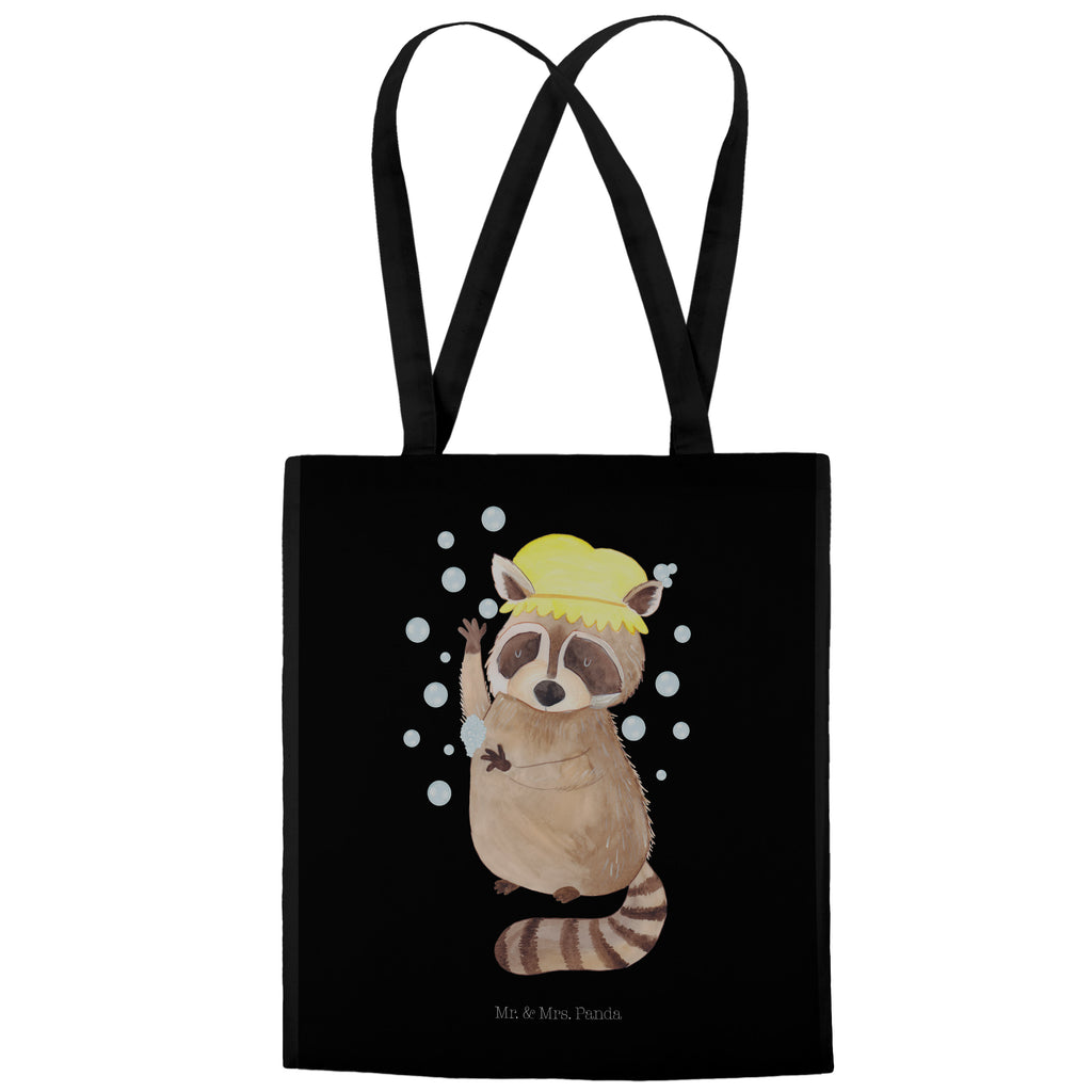 Tragetasche Waschbär Beuteltasche, Beutel, Einkaufstasche, Jutebeutel, Stoffbeutel, Tiermotive, Gute Laune, lustige Sprüche, Tiere, Waschbär, Tagträumen, Plan, Fröhlich, waschen, Seifenblasen