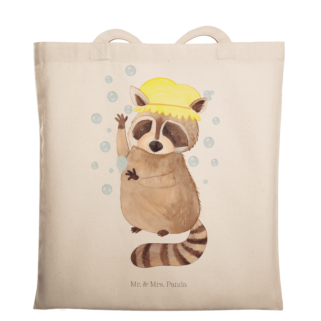 Tragetasche Waschbär Beuteltasche, Beutel, Einkaufstasche, Jutebeutel, Stoffbeutel, Tiermotive, Gute Laune, lustige Sprüche, Tiere, Waschbär, Tagträumen, Plan, Fröhlich, waschen, Seifenblasen