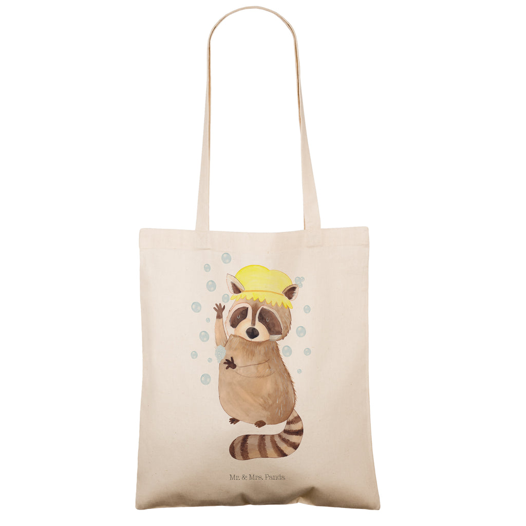 Tragetasche Waschbär Beuteltasche, Beutel, Einkaufstasche, Jutebeutel, Stoffbeutel, Tiermotive, Gute Laune, lustige Sprüche, Tiere, Waschbär, Tagträumen, Plan, Fröhlich, waschen, Seifenblasen