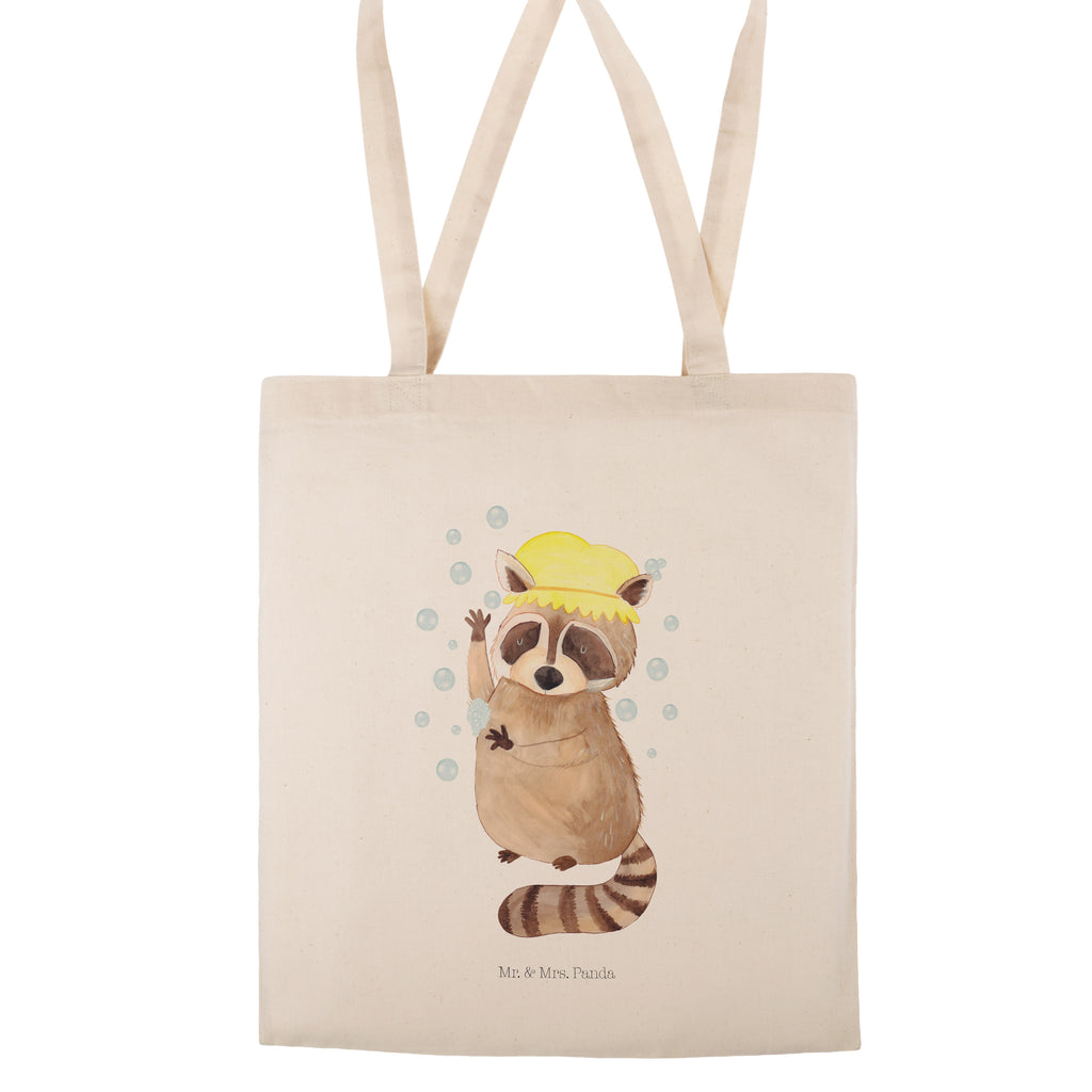Tragetasche Waschbär Beuteltasche, Beutel, Einkaufstasche, Jutebeutel, Stoffbeutel, Tiermotive, Gute Laune, lustige Sprüche, Tiere, Waschbär, Tagträumen, Plan, Fröhlich, waschen, Seifenblasen