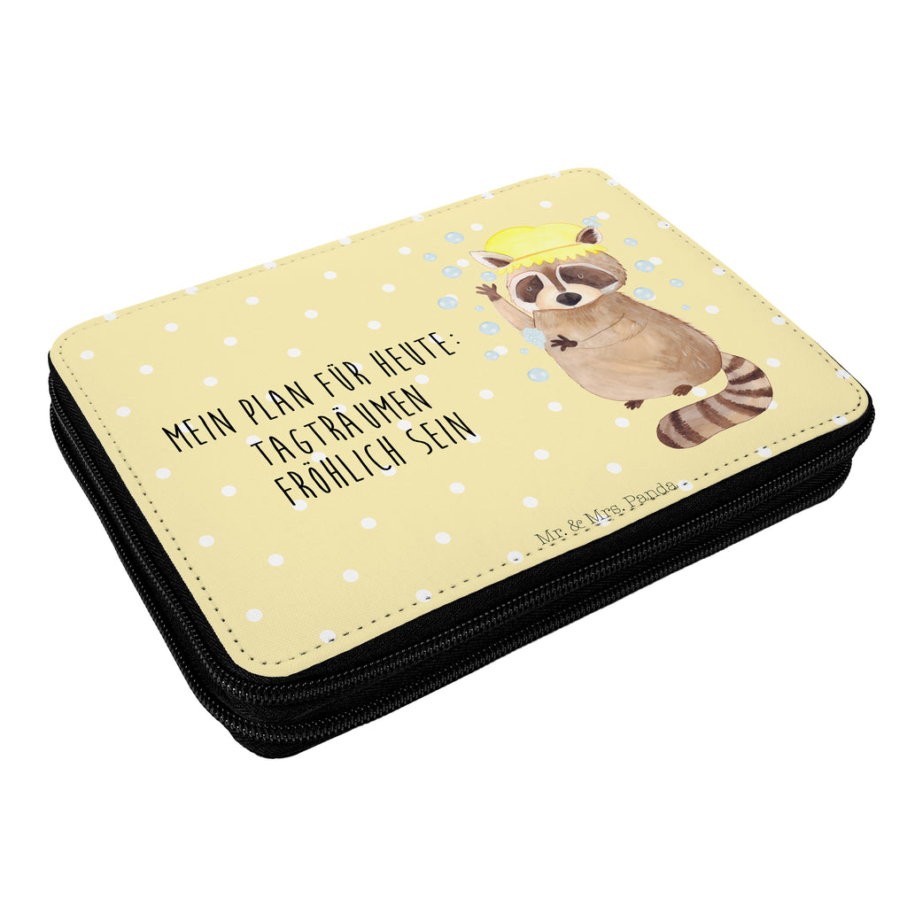 Federmappe Waschbär Federmappe, Stiftetasche, Stifte Etui, Schule, Einschulung, Geschenk, Kind, Schüler, Schülerin, Stifterolle, Federmäppchen, Motiv, Grundschule, Federmäppchen bedruckt, Büro Stifte Etui, Bestückte Federmappe, Kinder Federmappe, Federmappe Einschulung, Tiermotive, Gute Laune, lustige Sprüche, Tiere, Waschbär, Tagträumen, Plan, Fröhlich, waschen, Seifenblasen