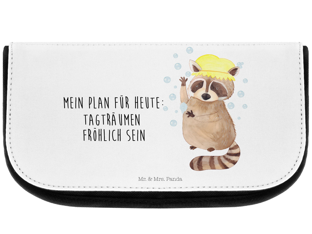 Kosmetiktasche Waschbär Kosmetikbeutel, Kulturtasche, Kulturbeutel, Schminktasche, Make-Up Tasche, Tiermotive, Gute Laune, lustige Sprüche, Tiere, Waschbär, Tagträumen, Plan, Fröhlich, waschen, Seifenblasen