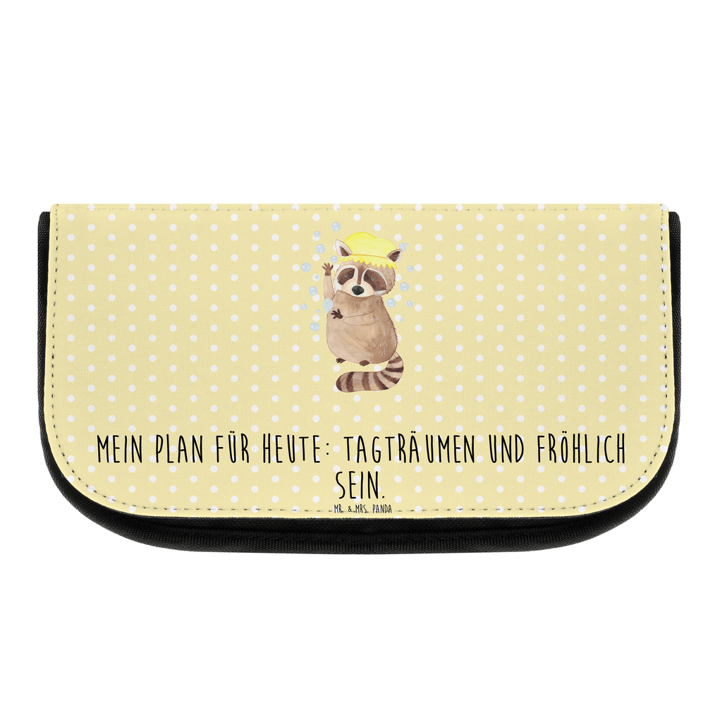 Kosmetiktasche Waschbär Kosmetikbeutel, Kulturtasche, Kulturbeutel, Schminktasche, Make-Up Tasche, Tiermotive, Gute Laune, lustige Sprüche, Tiere, Waschbär, Tagträumen, Plan, Fröhlich, waschen, Seifenblasen